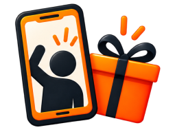 Selfie and gift icon